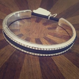 Silver and black (hair-tie) bangle